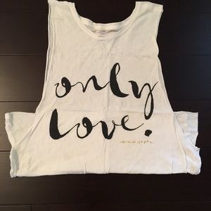 White “Only Love” Spiritual Gangster muscle tank